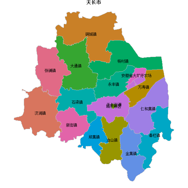 天长市乡镇地图JSON数据火星坐标系(gcj02).json