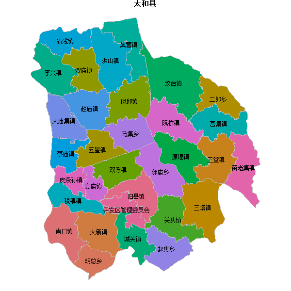 太和县乡镇地图JSON数据火星坐标系(gcj02).json