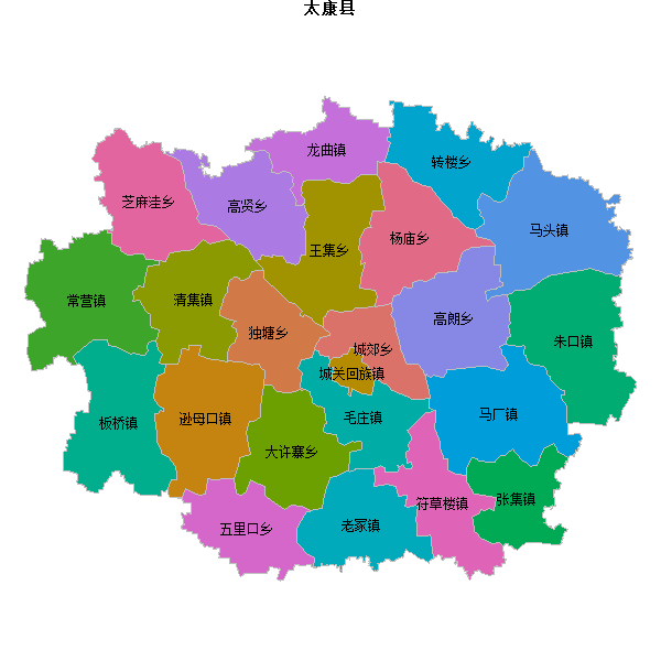 太康县乡镇地图JSON数据火星坐标系(gcj02).json