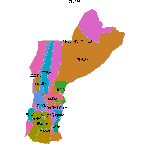 奇台县乡镇地图JSON数据火星坐标系(gcj02).json