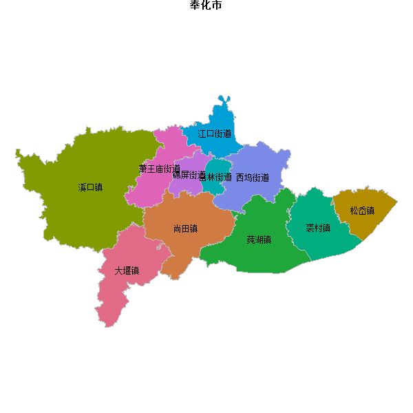 奉化市乡镇地图JSON数据火星坐标系(gcj02).json