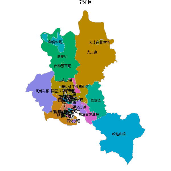 宁江区乡镇地图JSON数据百度坐标系(bd09).json