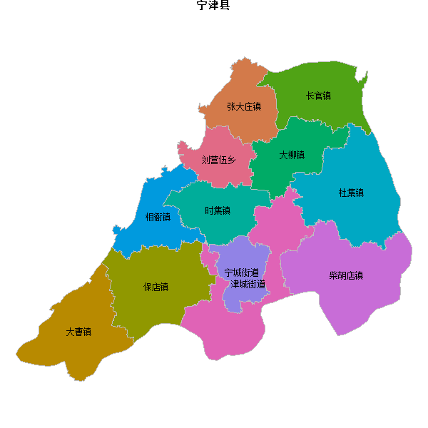 宁津县乡镇地图JSON数据火星坐标系(gcj02).json