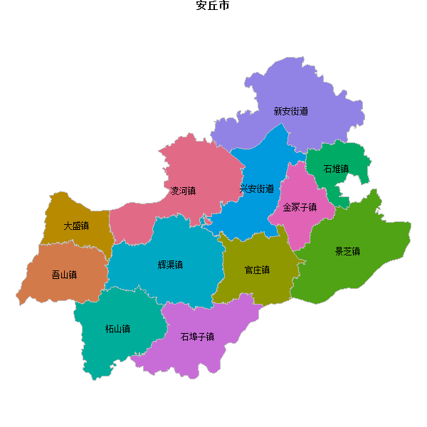 安丘市乡镇地图JSON数据火星坐标系(gcj02).json