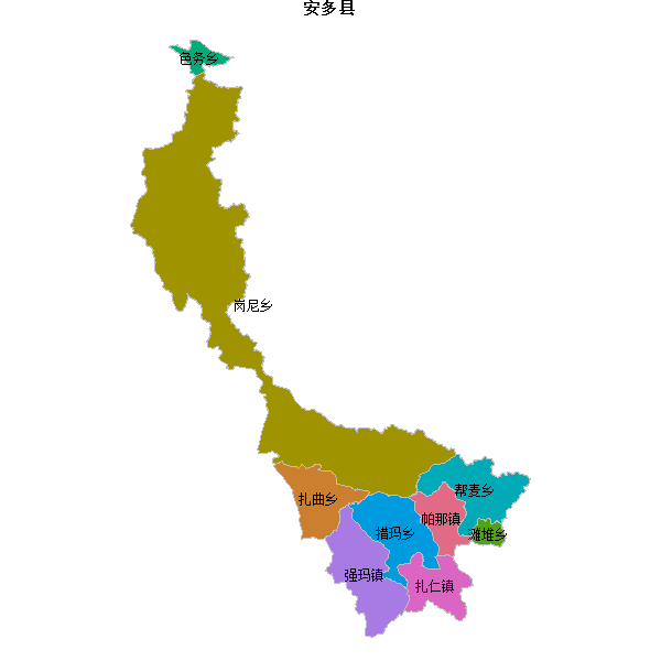 安多县乡镇地图JSON数据火星坐标系(gcj02).json