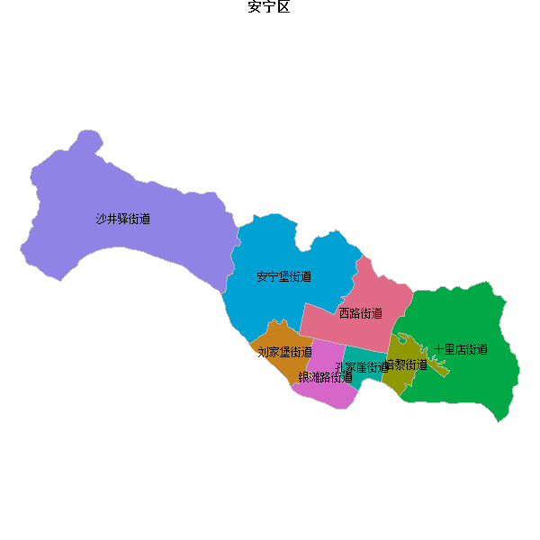 安宁区乡镇地图JSON数据火星坐标系(gcj02).json