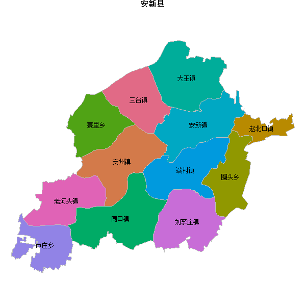 安新县乡镇地图JSON数据火星坐标系(gcj02).json