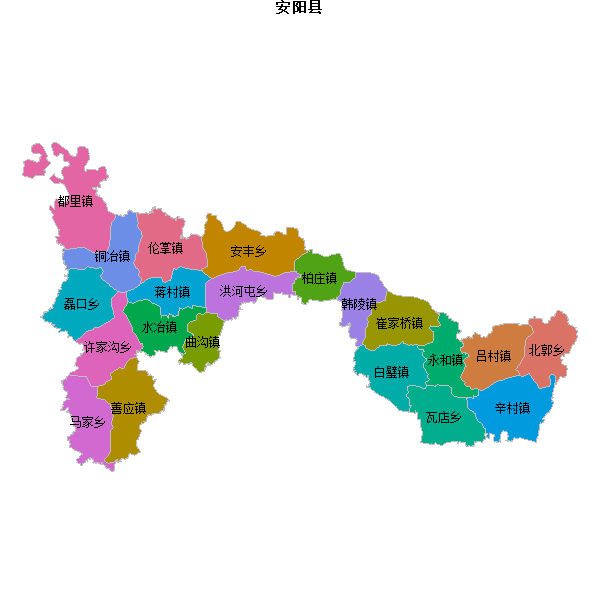 安阳县乡镇地图JSON数据火星坐标系(gcj02).json