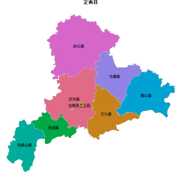 定南县乡镇地图shp数据百度坐标系(bd09).shp