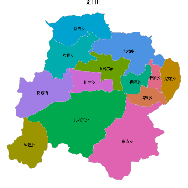 定日县乡镇地图JSON数据火星坐标系(gcj02).json