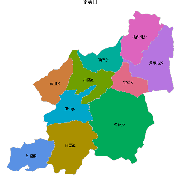 定结县乡镇地图shp数据百度坐标系(bd09).shp