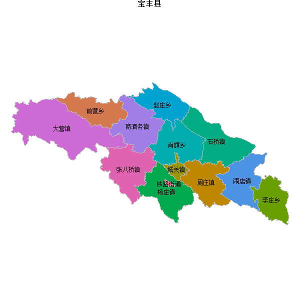 宝丰县乡镇地图JSON数据火星坐标系(gcj02).json