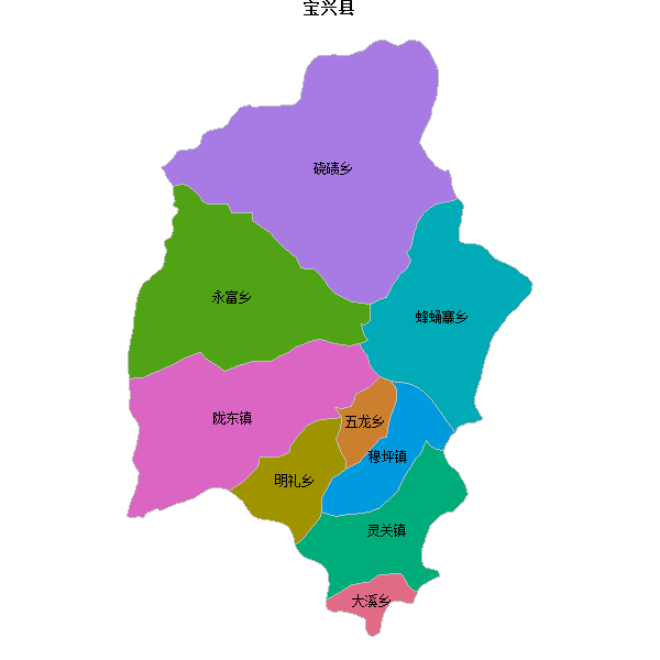 宝兴县乡镇地图JSON数据火星坐标系(gcj02).json