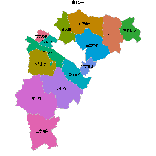 宣化县乡镇地图JSON数据百度坐标系(bd09).json