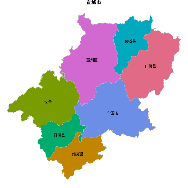 宣城市地图JSON数据火星坐标系(gcj02).json