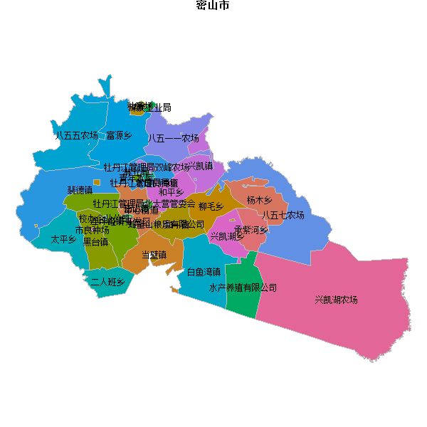 密山市乡镇地图JSON数据火星坐标系(gcj02).json