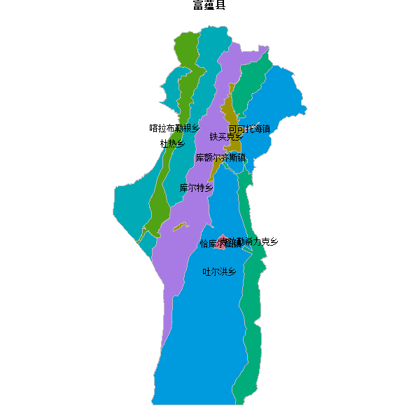 富蕴县乡镇地图JSON数据火星坐标系(gcj02).json