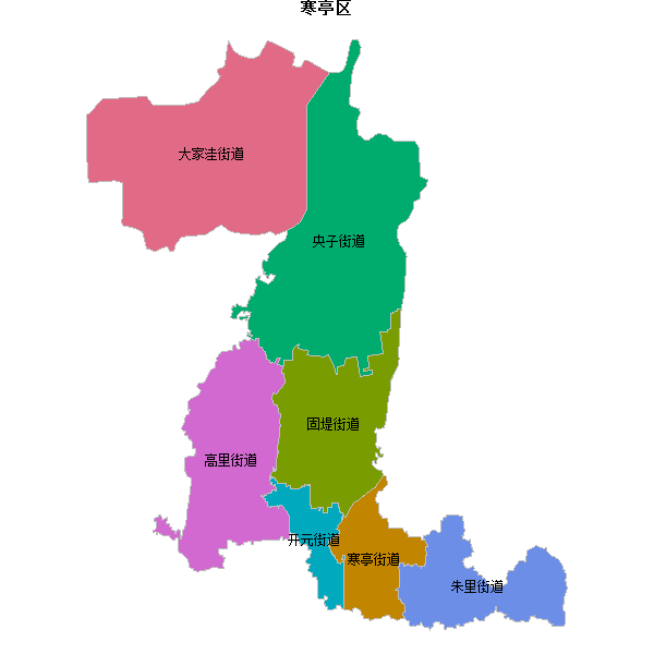 寒亭区乡镇地图JSON数据火星坐标系(gcj02).json