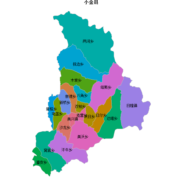 小金县乡镇地图JSON数据火星坐标系(gcj02).json