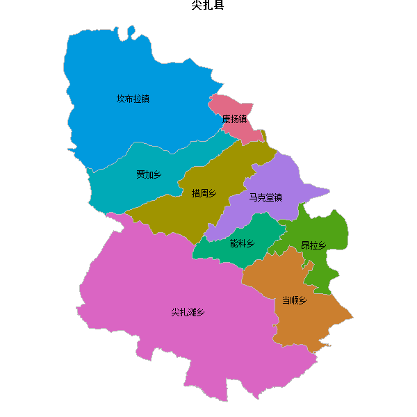 尖扎县乡镇地图JSON数据火星坐标系(gcj02).json