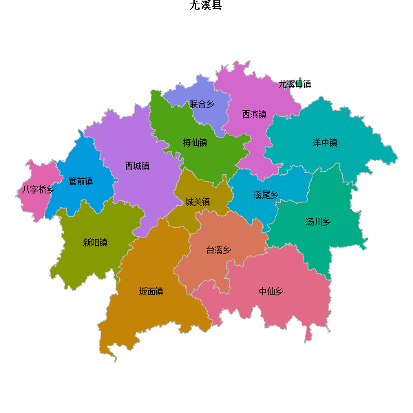 尤溪县乡镇地图JSON数据火星坐标系(gcj02).json