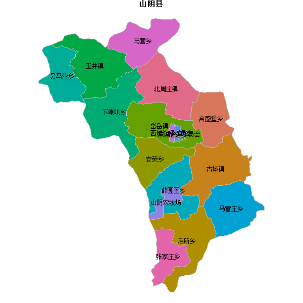 山阴县乡镇地图JSON数据百度坐标系(bd09).json