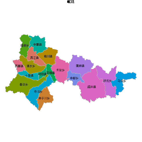 岷县乡镇地图JSON数据火星坐标系(gcj02).json
