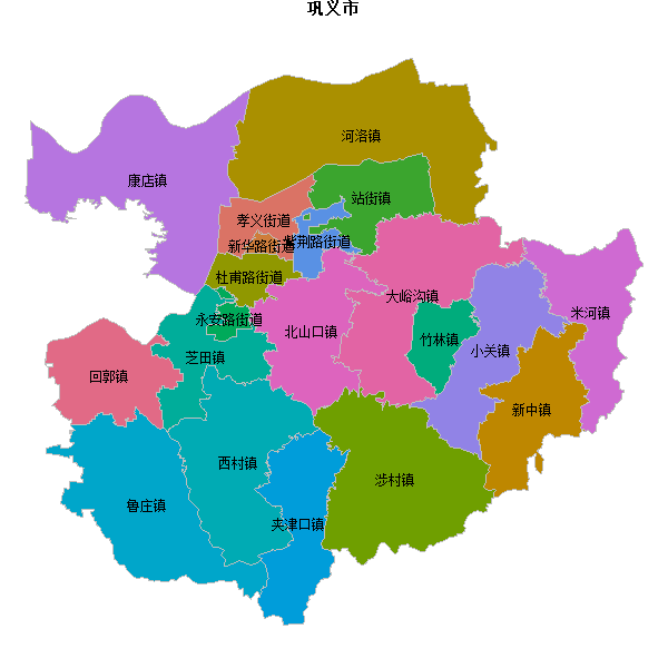巩义市乡镇地图JSON数据火星坐标系(gcj02).json