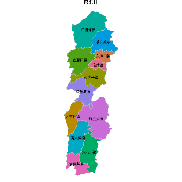 巴东县乡镇地图JSON数据火星坐标系(gcj02).json