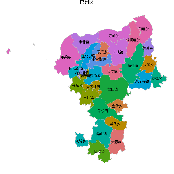 巴州区乡镇地图shp数据百度坐标系(bd09).shp