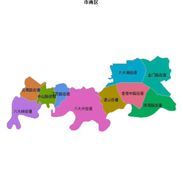 市南区乡镇地图JSON数据火星坐标系(gcj02).json