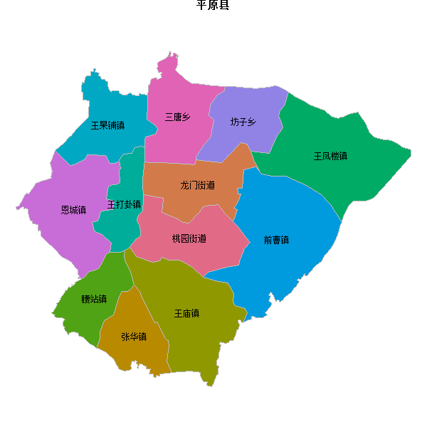 平原县乡镇地图JSON数据火星坐标系(gcj02).json