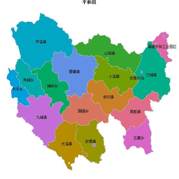 平和县乡镇地图JSON数据火星坐标系(gcj02).json