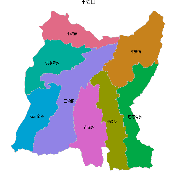 平安县乡镇地图JSON数据火星坐标系(gcj02).json