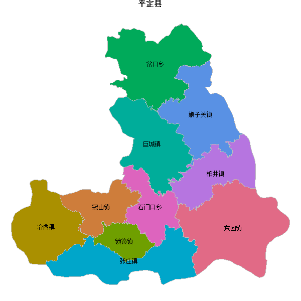 平定县乡镇地图JSON数据火星坐标系(gcj02).json