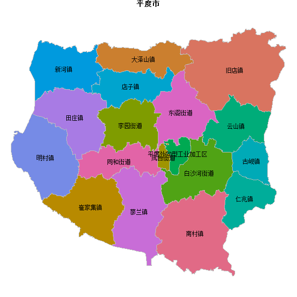 平度市乡镇地图JSON数据火星坐标系(gcj02).json