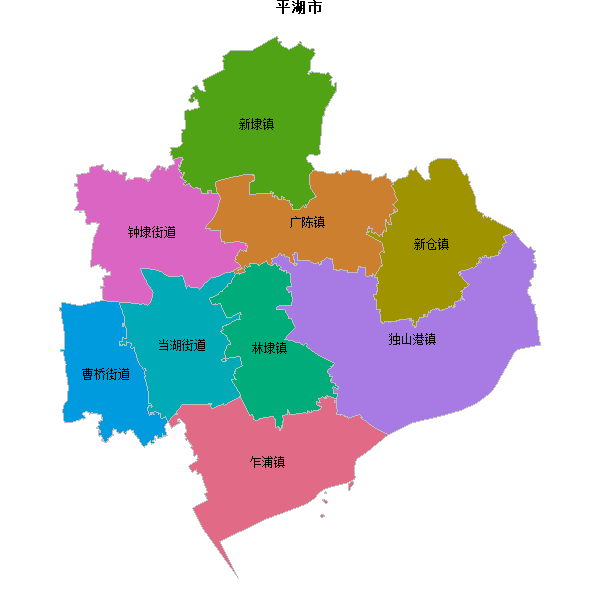 平湖市乡镇地图JSON数据火星坐标系(gcj02).json