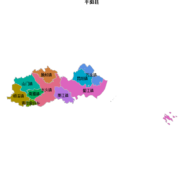 平阳县乡镇地图JSON数据火星坐标系(gcj02).json