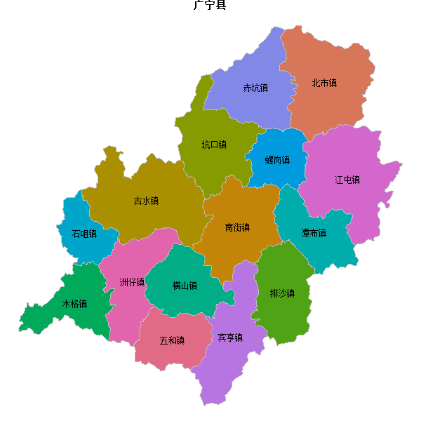 广宁县乡镇地图shp数据百度坐标系(bd09).shp