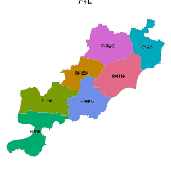 广平县乡镇地图JSON数据火星坐标系(gcj02).json