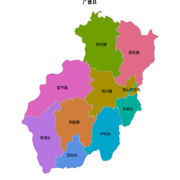 广德县乡镇地图JSON数据火星坐标系(gcj02).json