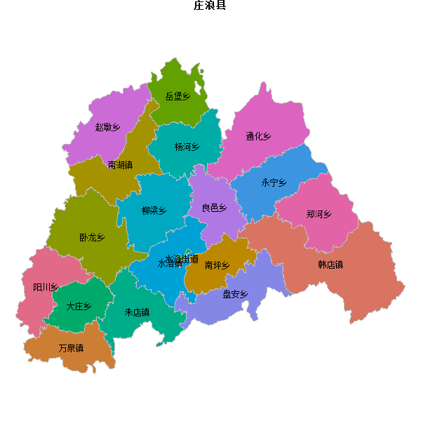 庄浪县乡镇地图JSON数据火星坐标系(gcj02).json