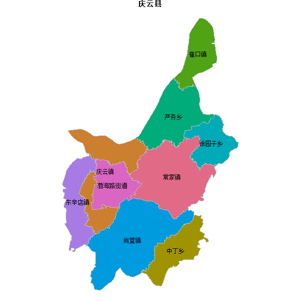 庆云县乡镇地图JSON数据火星坐标系(gcj02).json