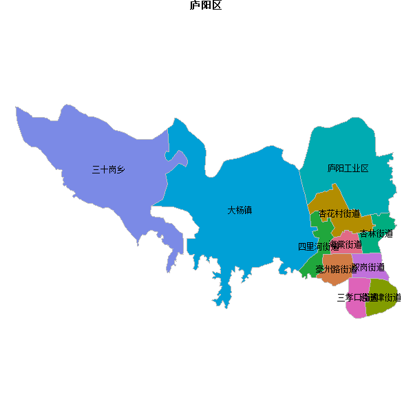 庐阳区乡镇地图JSON数据火星坐标系(gcj02).json