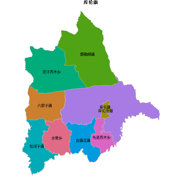 库伦旗乡镇地图JSON数据火星坐标系(gcj02).json