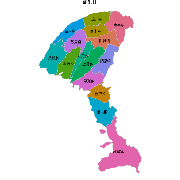 康乐县乡镇地图JSON数据火星坐标系(gcj02).json
