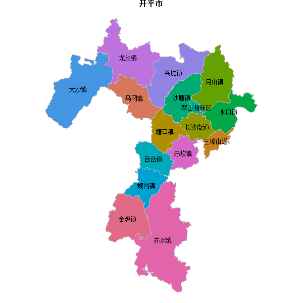 开平市乡镇地图JSON数据百度坐标系(bd09).json