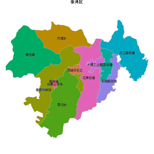 张湾区乡镇地图JSON数据火星坐标系(gcj02).json