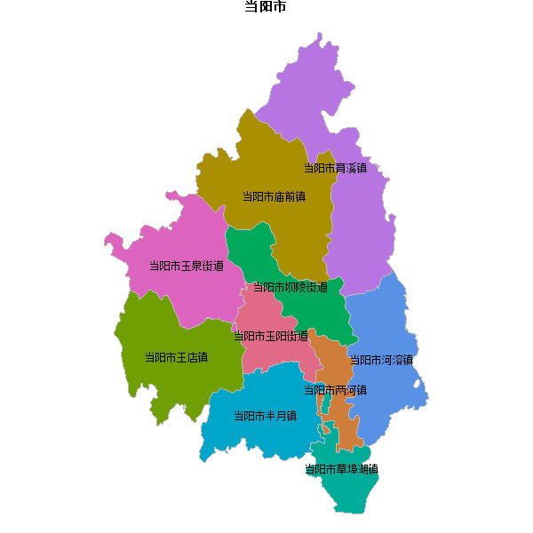 当阳市乡镇地图JSON数据火星坐标系(gcj02).json
