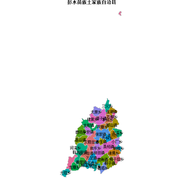 彭水苗族土家族自治县乡镇地图JSON数据火星坐标系(gcj02).json